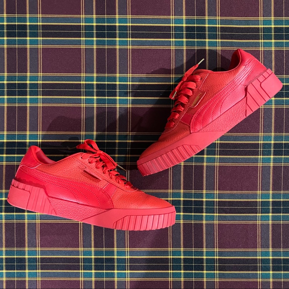 PUMA Cali Low Top Red Gold Sneakers 40.5 9.5